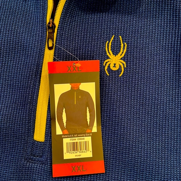 Spyder Blue Outbound 1/2 Zip Mid Weight Core Sweater Sweatshirt Jacket Men 2XL - Picture 5 of 7